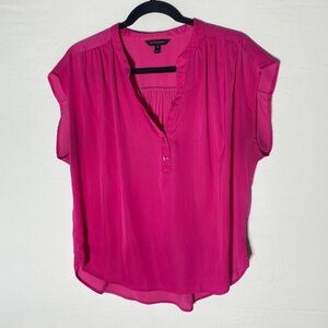 Banana Republic Factory Hot Pink Silky Blouse M
